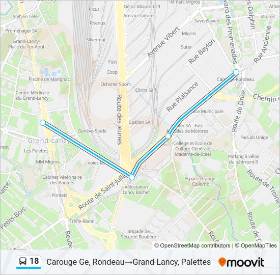 18 Bus Line Map