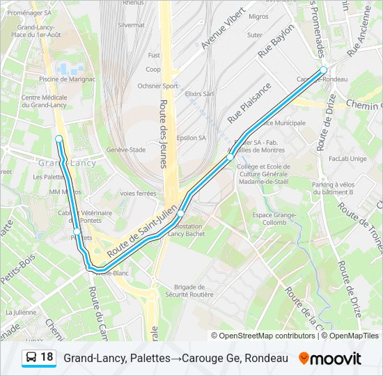 18 Bus Line Map