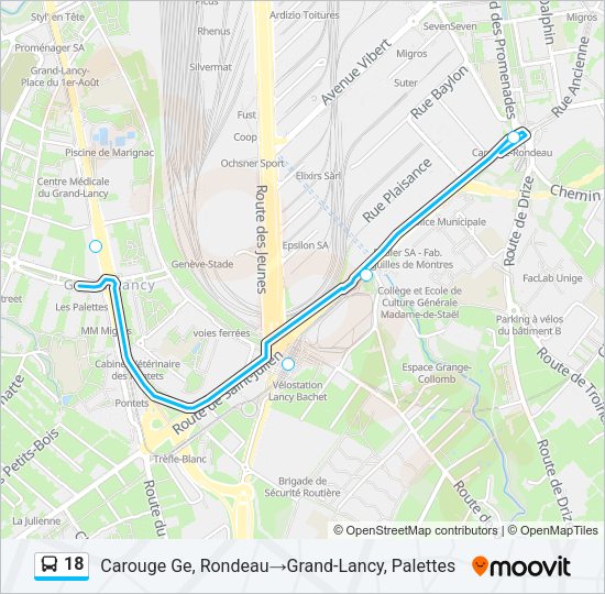 18 Bus Line Map