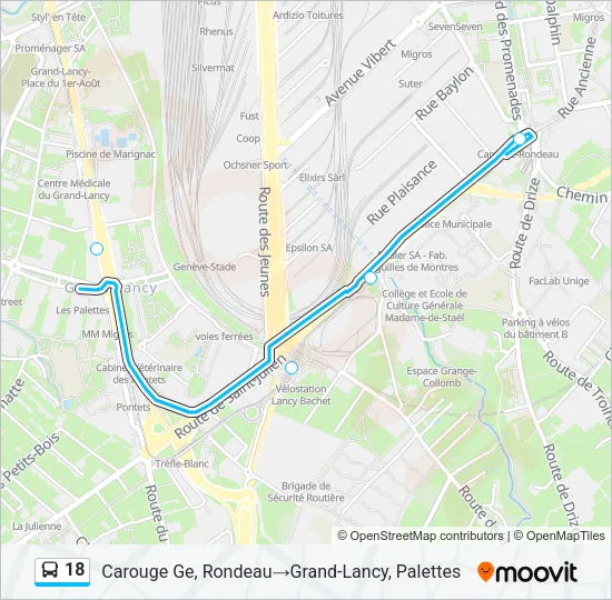 18 Bus Line Map