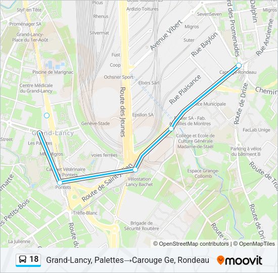 18 Bus Line Map
