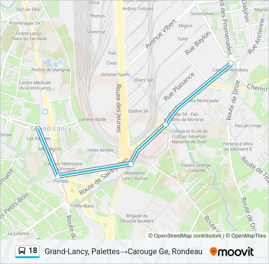 18 Bus Line Map
