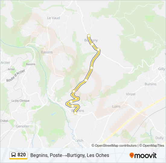 820 Bus Line Map