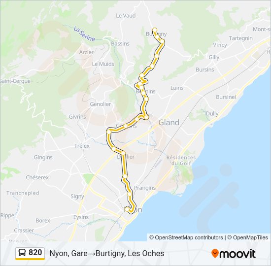820 Bus Line Map