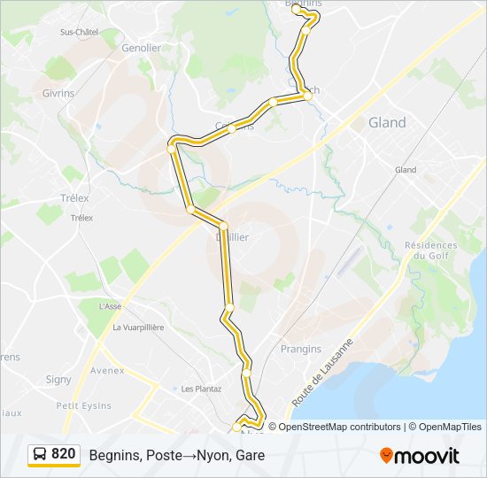 820 Bus Line Map