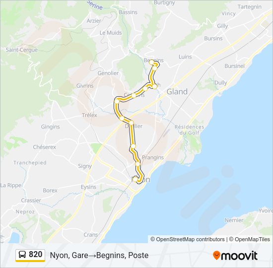 820 Bus Line Map