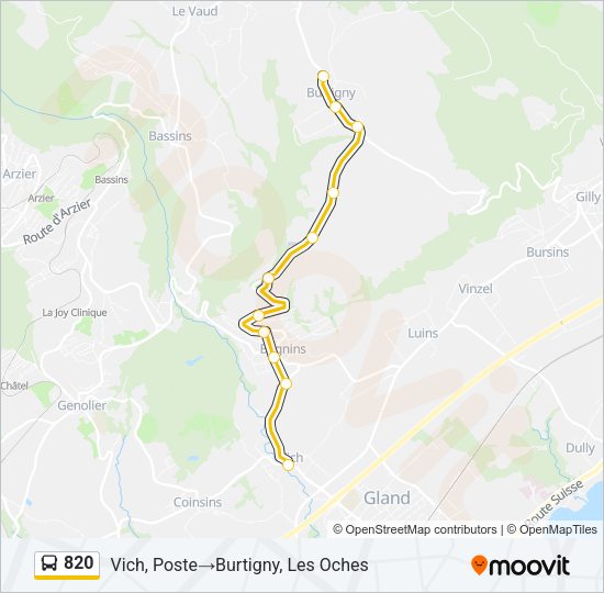 820 Bus Line Map