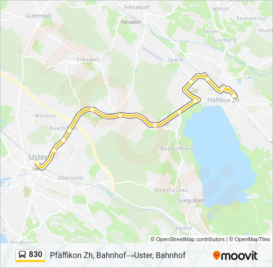 830 Bus Line Map