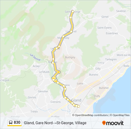 830 Bus Line Map