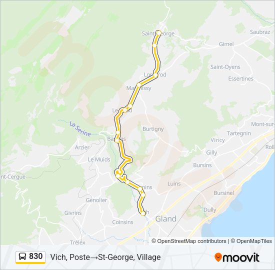 830 Bus Line Map