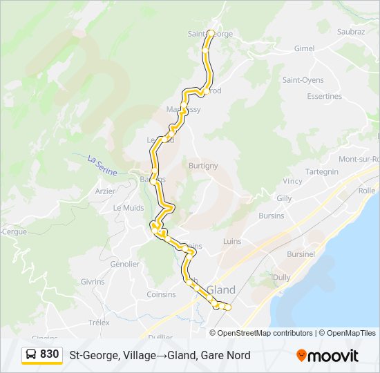 830 Bus Line Map