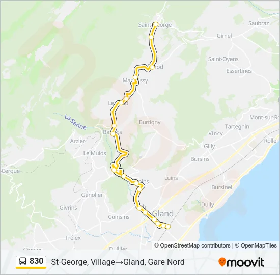 830 Bus Line Map
