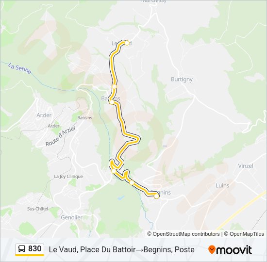 830 Bus Line Map