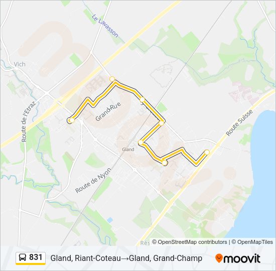 831 Bus Line Map
