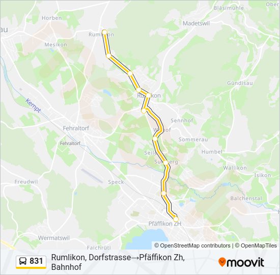 831 Bus Line Map