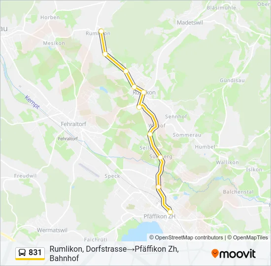831 Bus Line Map