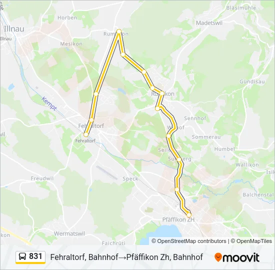 831 Bus Line Map