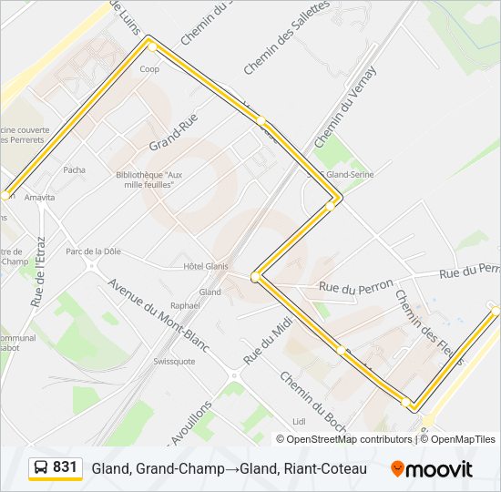 831 Bus Line Map