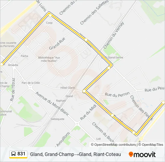 831 Bus Line Map