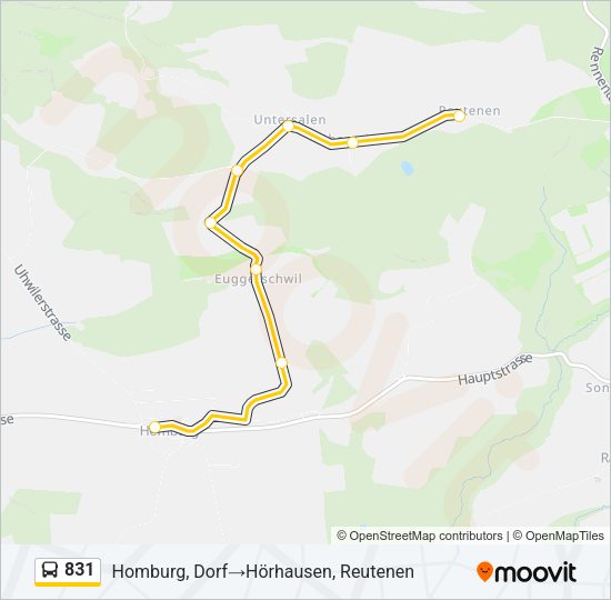 831 Bus Line Map