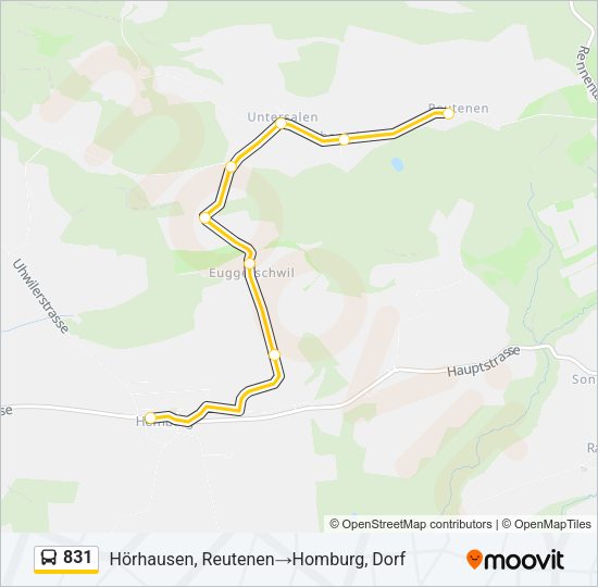 831 Bus Line Map