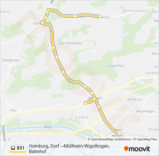 831 Bus Line Map