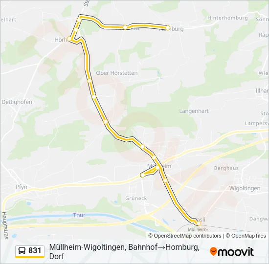 831 Bus Line Map