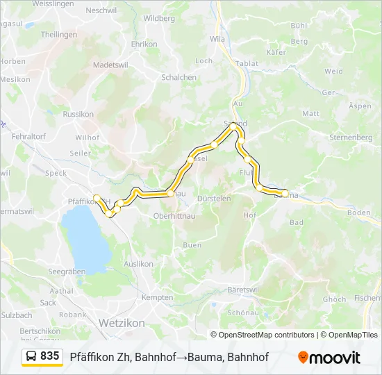 835 Bus Line Map