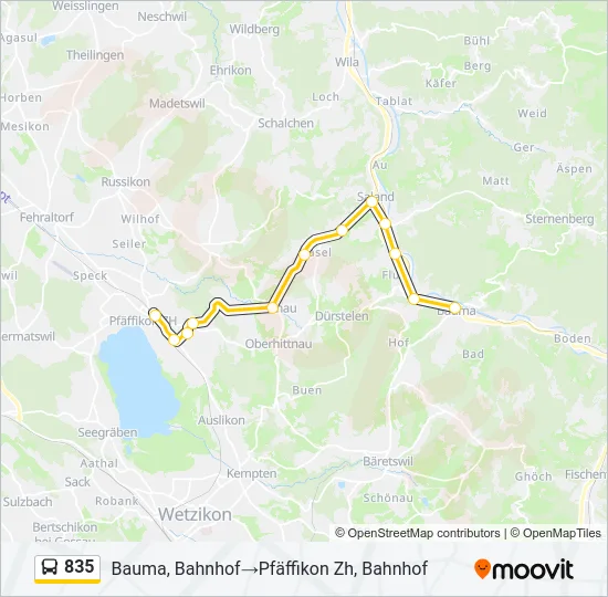 835 Bus Line Map