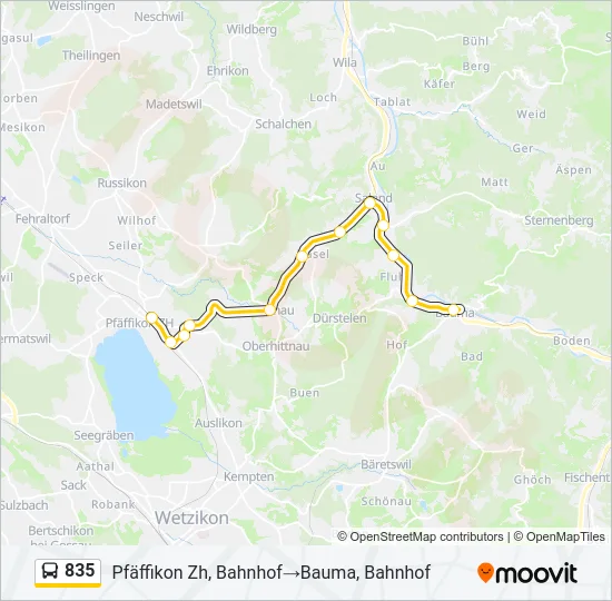 835 Bus Line Map