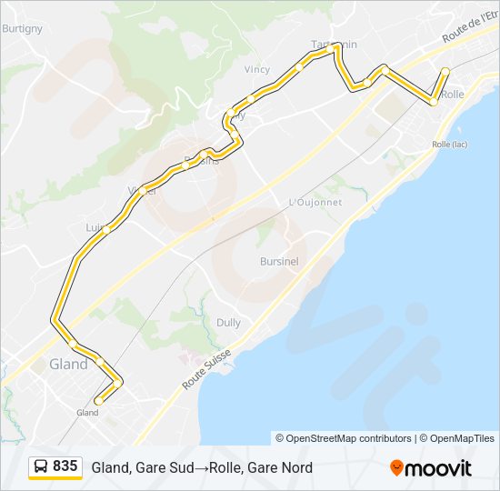 835 Bus Line Map
