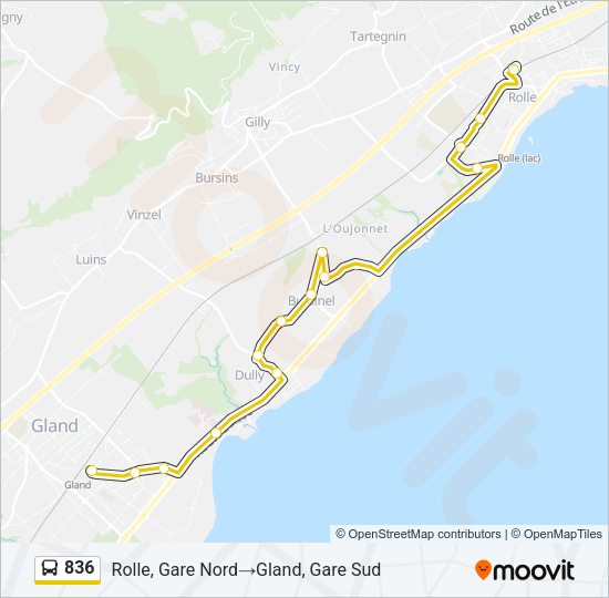 836 Bus Line Map