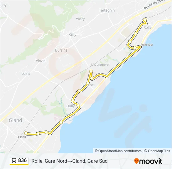 836 Bus Line Map