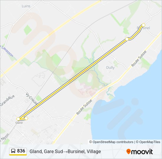 836 Bus Line Map