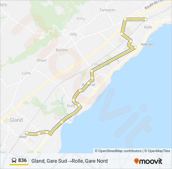 836 Bus Line Map
