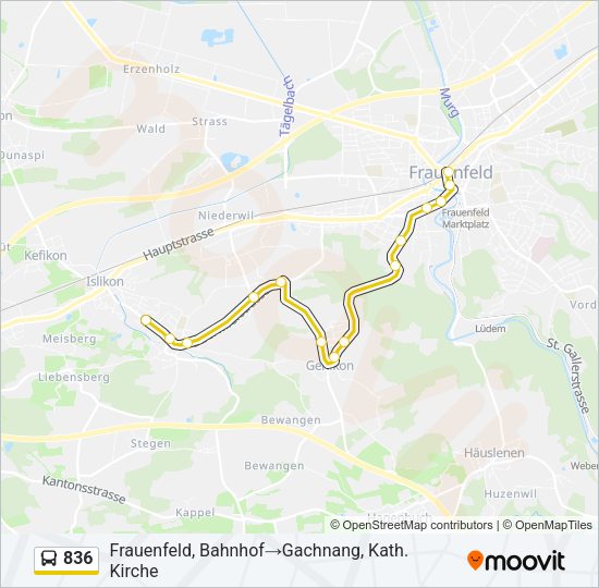 836 Bus Line Map