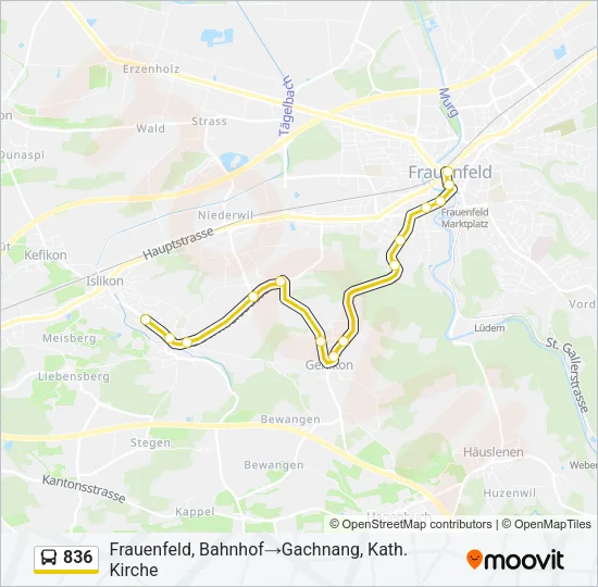 836 Bus Line Map