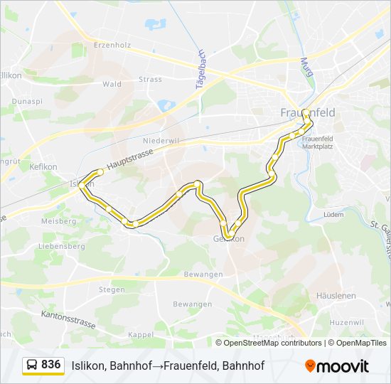 836 Bus Line Map