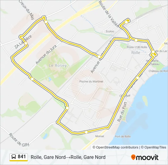 841 Bus Line Map