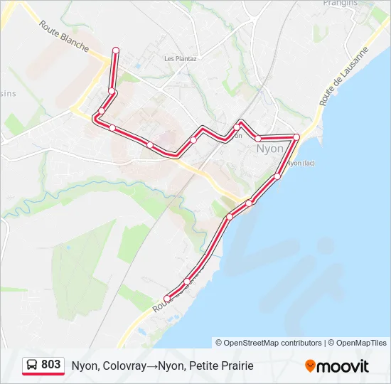 Plan de la ligne 803 de bus