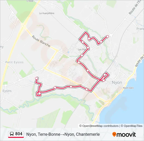 Plan de la ligne 804 de bus
