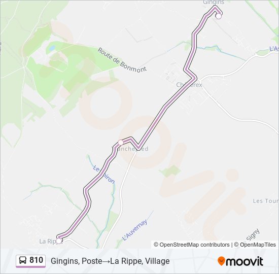 Plan de la ligne 810 de bus