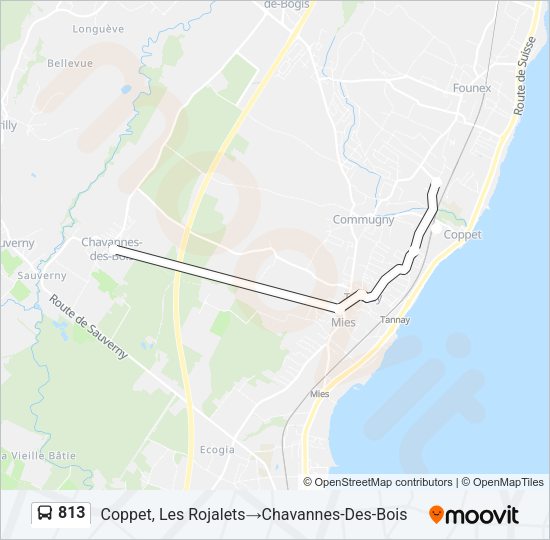 813 Bus Line Map