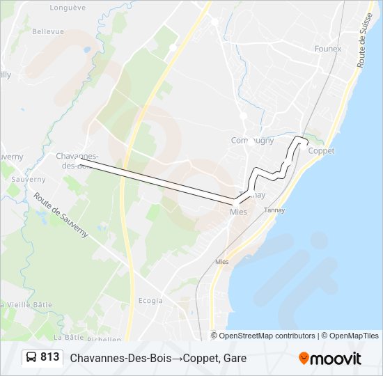 813 Bus Line Map