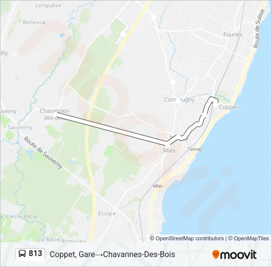 813 Bus Line Map