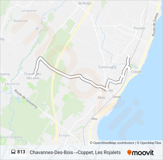 813 Bus Line Map