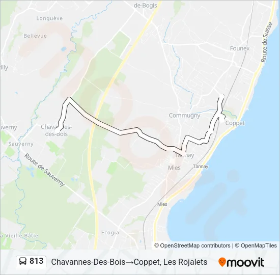 813 Bus Line Map