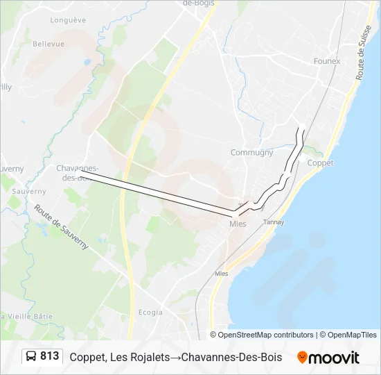 813 Bus Line Map
