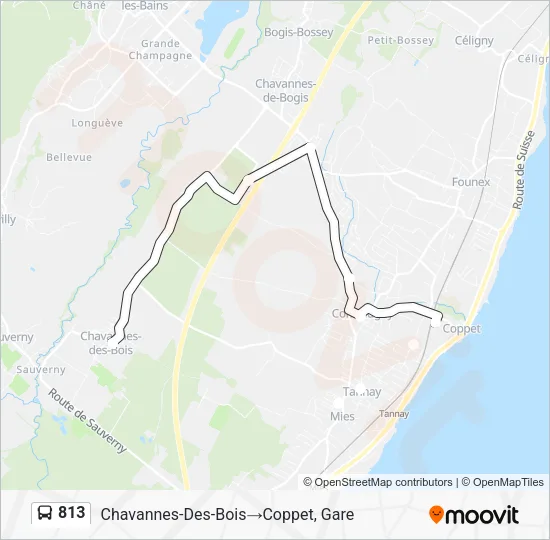 813 Bus Line Map