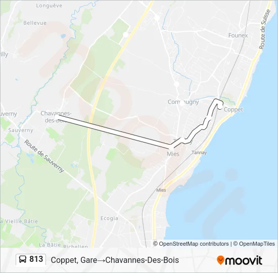 813 Bus Line Map